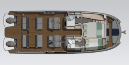 YOT 36 Luxus Katamarán – elektromos Power Catamaran – a Balatonon full