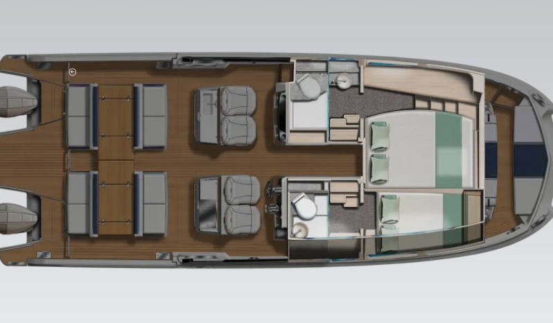 YOT 36 Luxus Katamarán – elektromos Power Catamaran – a Balatonon full