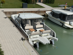 YOT 36 Luxus Katamarán – elektromos Power Catamaran – a Balatonon full